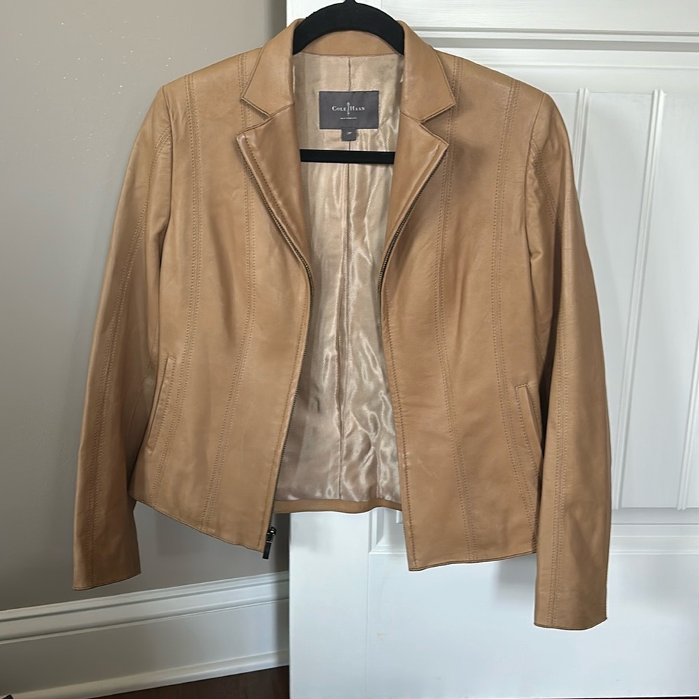 Cole Haan Buttery Soft Lambskin Leather Jacket (Size: 2P)